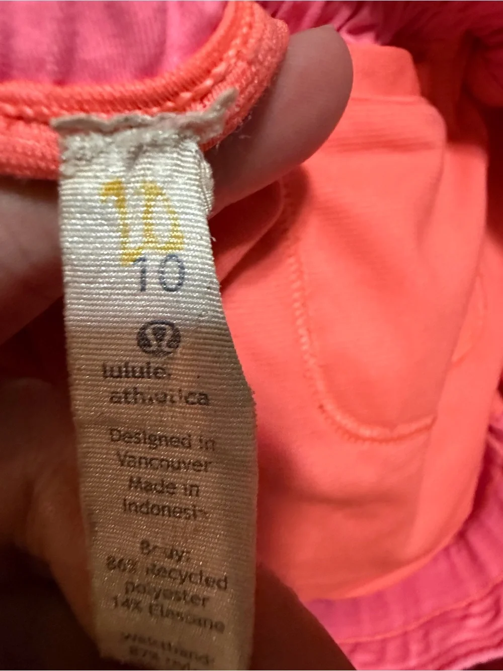 lululemon athletica Coral and Pink Drawstring Athletic Shorts
